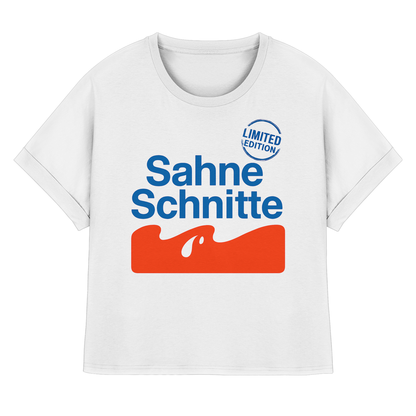 Sahneschnitte - Womens Organic Rolled Sleeves T-Shirt